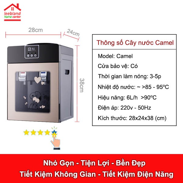 Cây nước nóng úp bình Camel HC92KMCửa kính bảo vệ Bảo hành Toàn quốc 12 Tháng - leebland