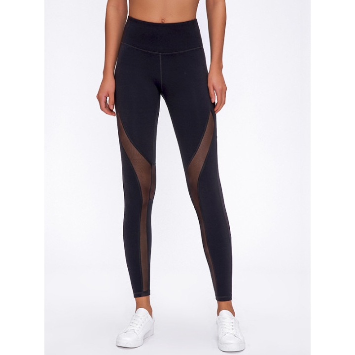 Quần tập yoga Lululemon dành cho nữ Wunder Under HR Lưới chặt chẽ Nối sợi lưới chà nhám quần thể thao 9 điểm