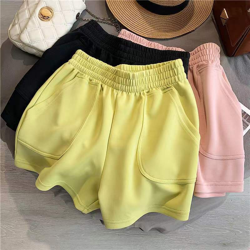 Quần Short Thể Thao Ống Rộng Lưng Cao Co Giãn Thời Trang Cho Nữ