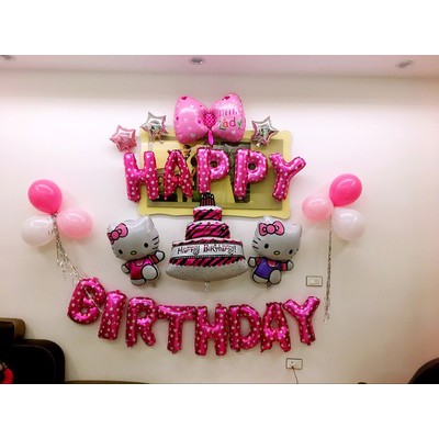 Set Bong Bóng Trang Trí Sinh Nhật Cho Bé Gái - Bong Bóng Trang Trí Sinh Nhật , Bóng Bay Phụ Kiện Trang Trí Sinh Nhật