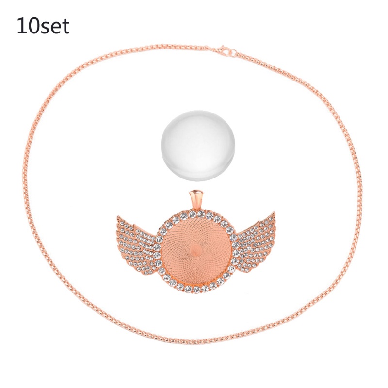 Set 10 Khay Tròn Bằng Thủy Tinh Cabochon Trong Suốt Dùng Làm Mặt Dây Chuyền DIY
