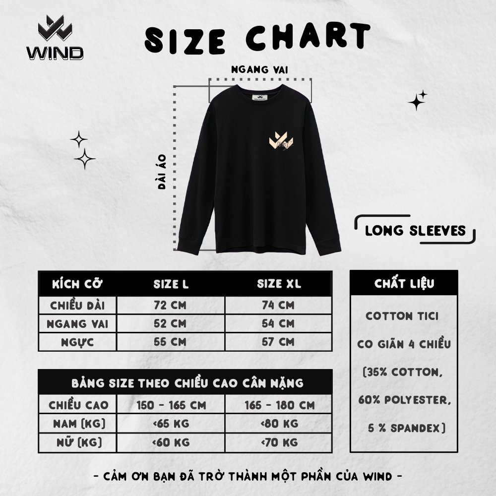 Áo thun tay dài WIND phông unisex form rộng GẤU ILE nam nữ sweater oversize ulzzang