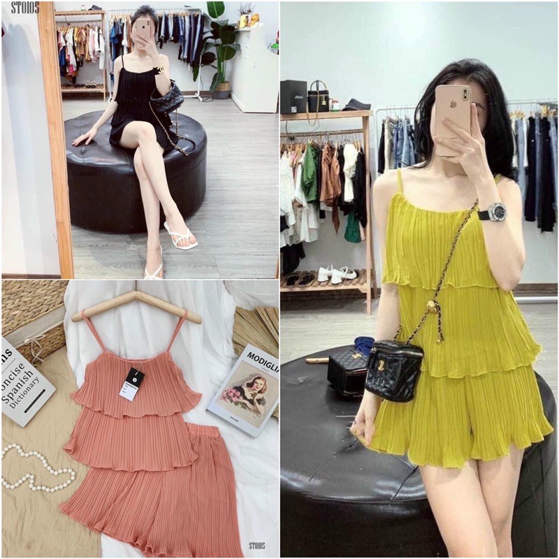 Set Bộ 2 Dây Xếp Ly Tầng ❤️Set Đồ Xinh Mùa Hè [FREESHIP]