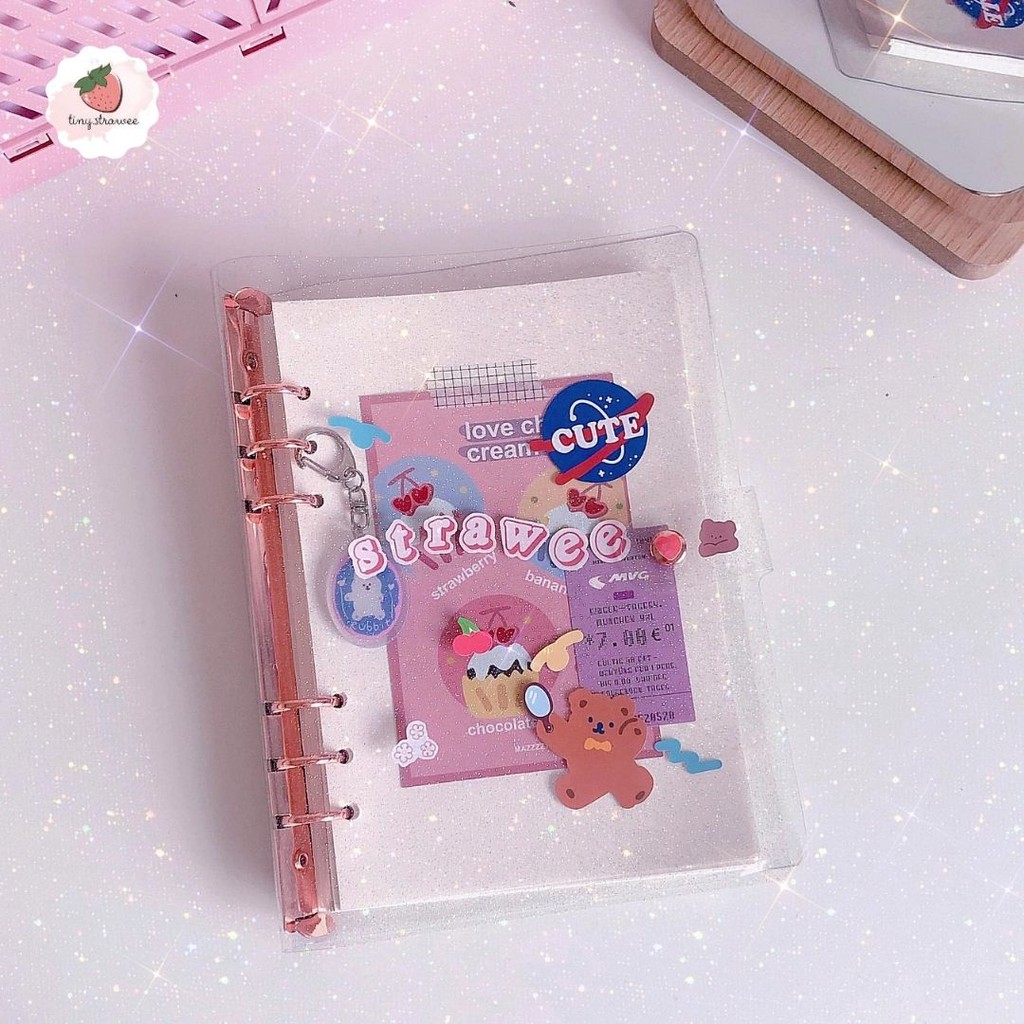 Glitter binder - bìa còng size A5/ A6 có nhũ