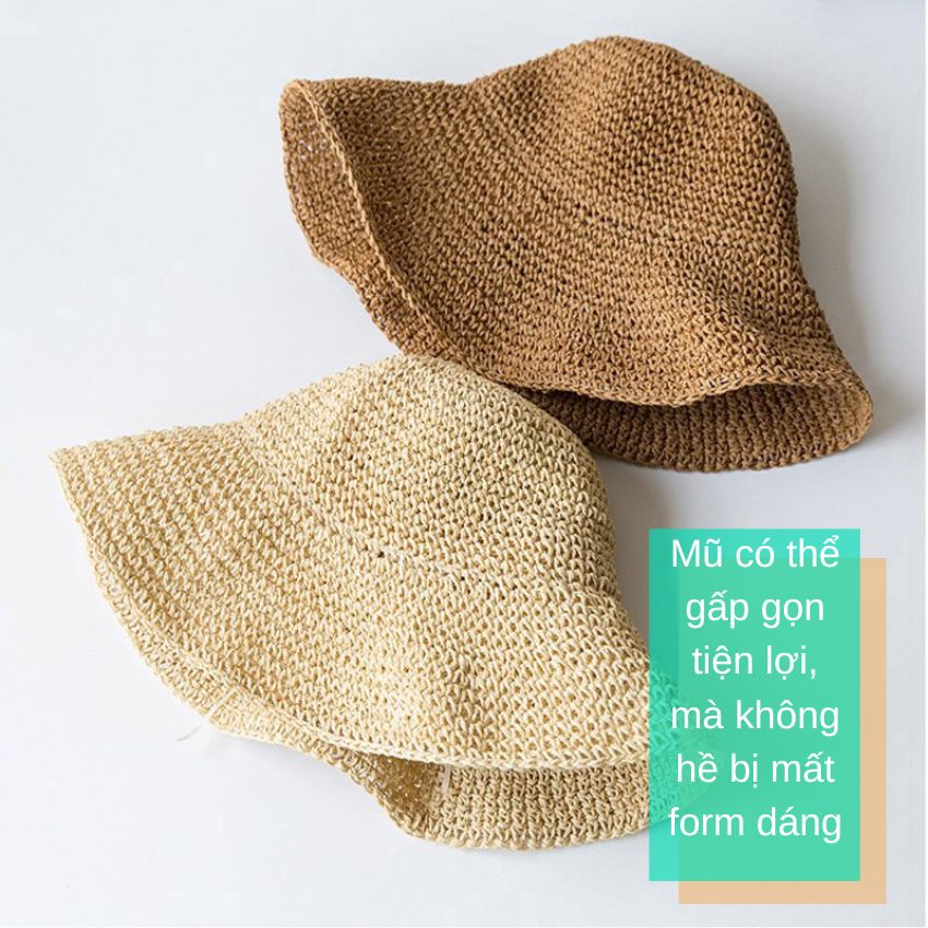 Mũ cói mềm trơn Basic