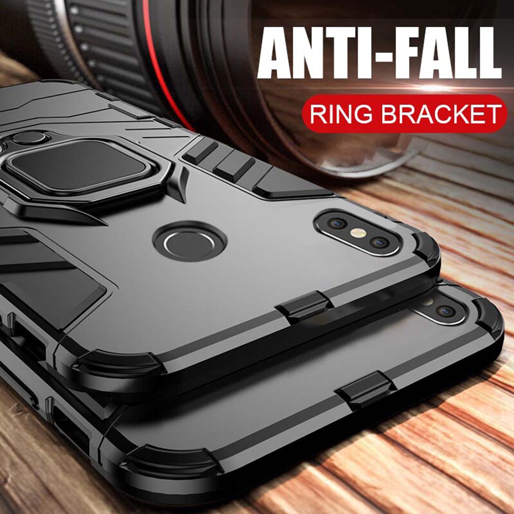 Ốp điện thoại TPU+PC kèm vòng đỡ cho Xiaomi Mi Max 3 2 Mix 2S A2 6X A3 CC9 CC9e Play 8 9 Lite Note 10