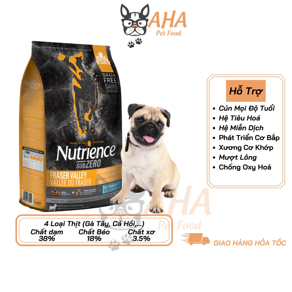 Thức Ăn Hạt Cho Chó Pug, Nutrience Subzero Bao 2.27kg - Thức Ăn Cho Chó, Gồm Có 6 Loại Thịt Cá, Rau Củ, Trái Cây