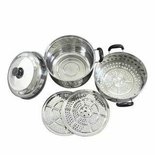 Nồi hấp đa năng inox 3 tầng
