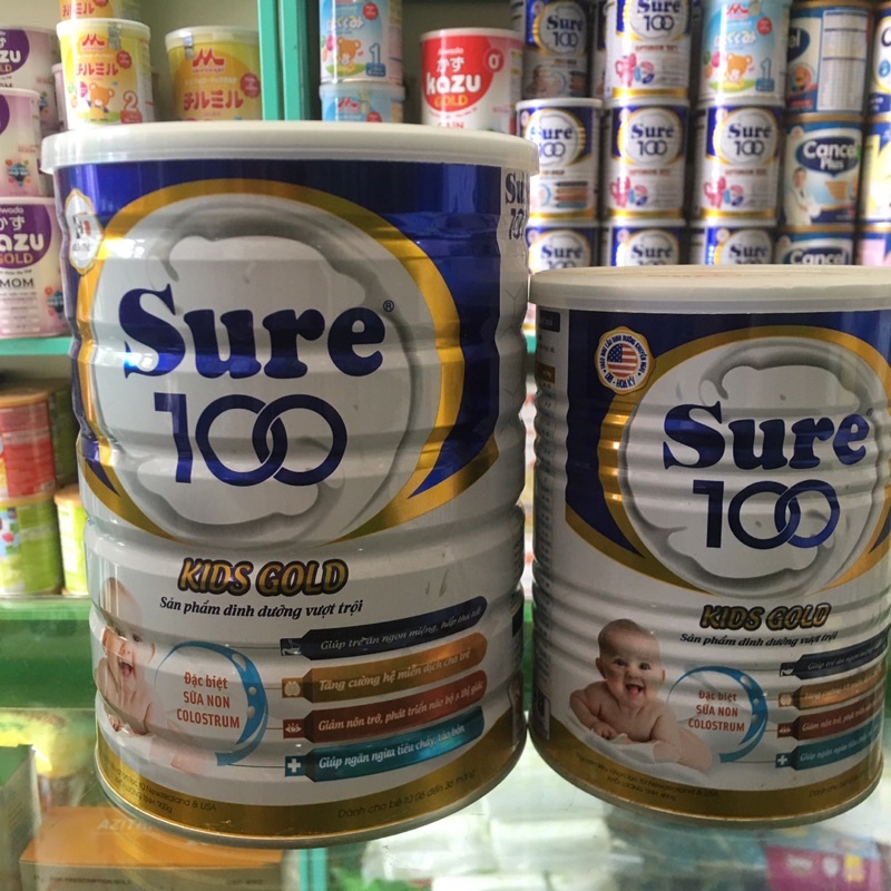 sữa bột y tế sure 100 kids gold 900 gam, ngọt thanh, tăng đề kháng và tăng cân tốt