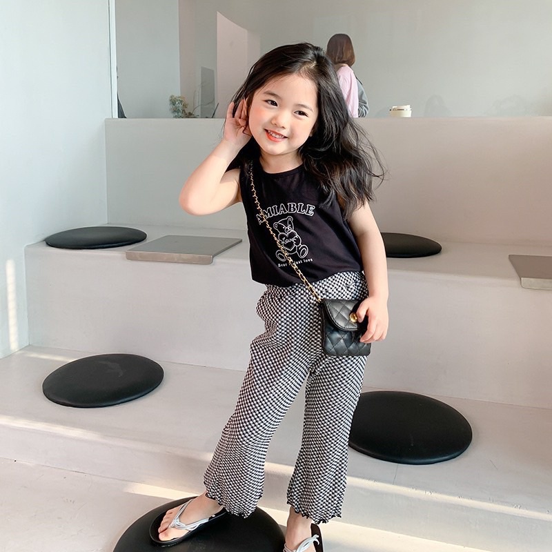 bộ áo đen amia quần xuông cho bé