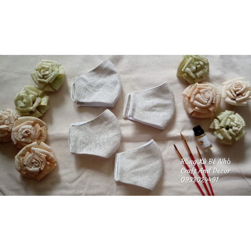 Combo 5 cái khẩu trang vải linen trơn | BigBuy360 - bigbuy360.vn
