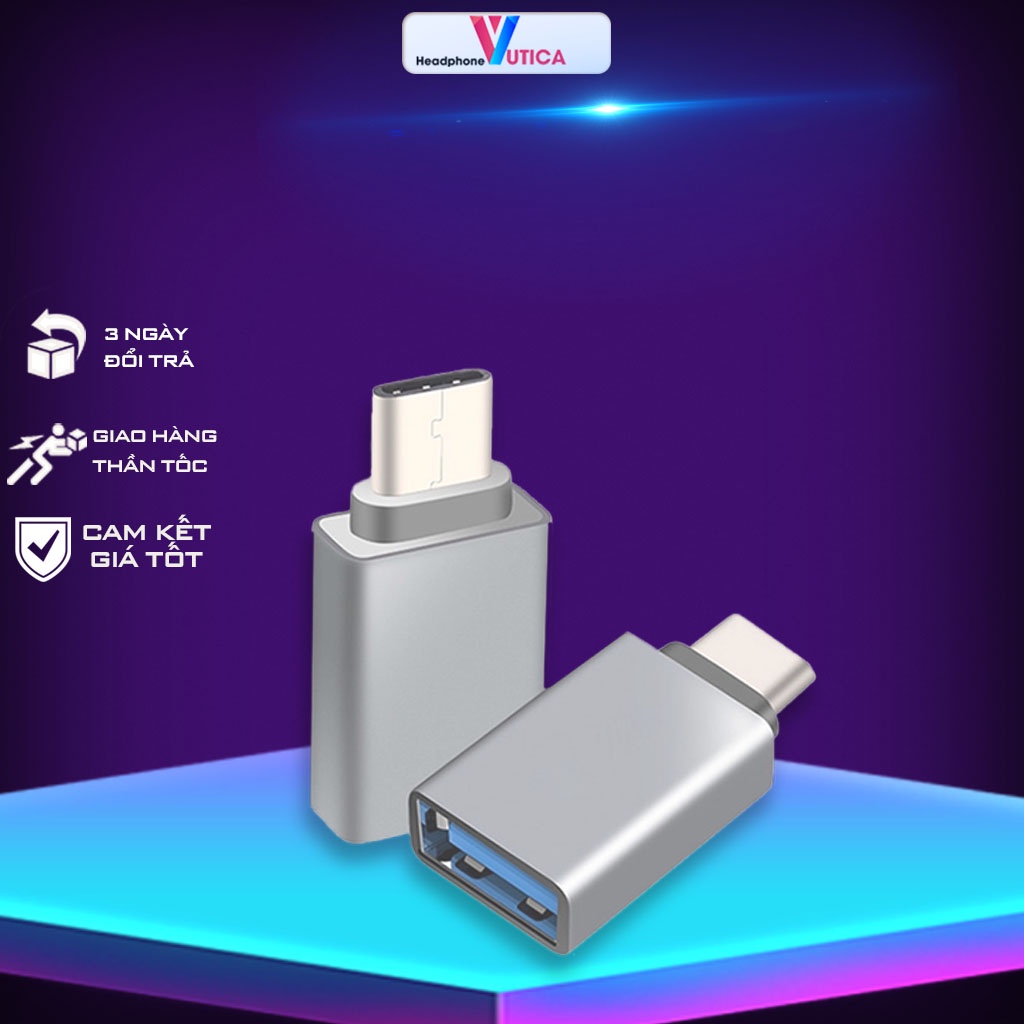 Đầu Chuyển Đổi Từ Type C Mini Sang USB 3.0 OTG USB C đa năng tiện dụng tương thích hầu hết thiết bị (màu ngẫu nhiên)