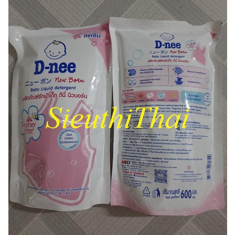 Nước giặt và xã dạng TÚI Dnee 600ml chuẩn hàng Thái Lan