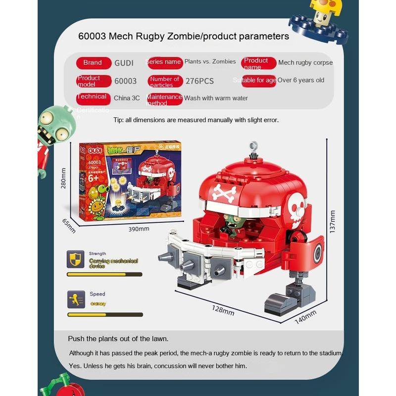 Lắp Ráp LEGO Plants vs. Bộ Đồ Chơi Lắp Ráp Hình Zombie Giáo Dục Cho Bé Từ 8-12 Tuổi