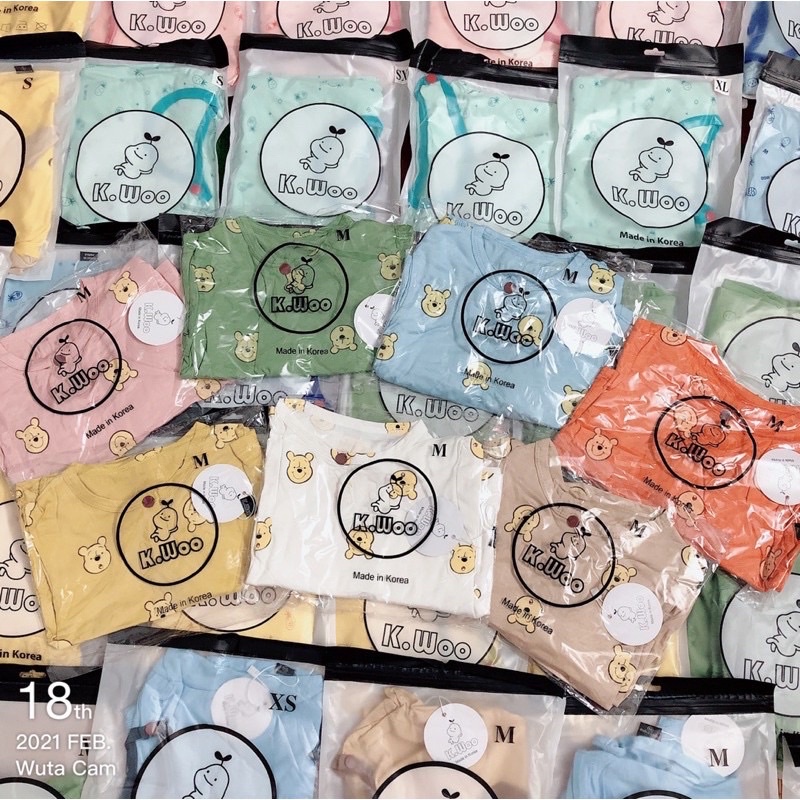 Bộ cộc hình gấu chất thun lạnh cho bé trai và bé gái