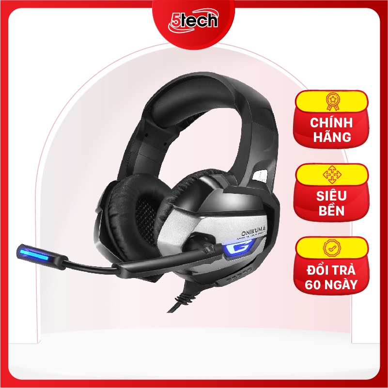 Tai nghe chụp tai chơi game ONIKUMA GAMING HEADSET K5 mic đèn LED cực đẹp cho game thủ