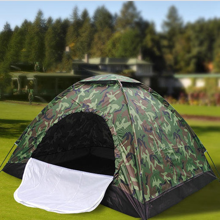 Lều và túi ngủ cắm trại phượt du lịch 2 -3 người cao cấp cửa lớp chống thấm nước, muỗi, dễ dàng gấp gọn tiện lợi