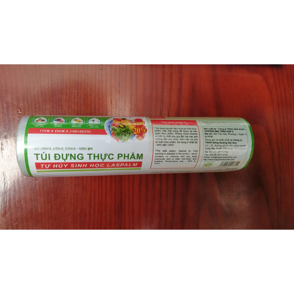 Túi đựng nylon siêu thị phân huỷ sinh học Laspalm đủ size