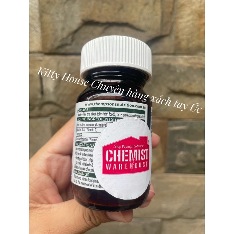 THOMPSON’S ORGANIC IRON LỌ 30 VIÊN CHÍNH HÃNG