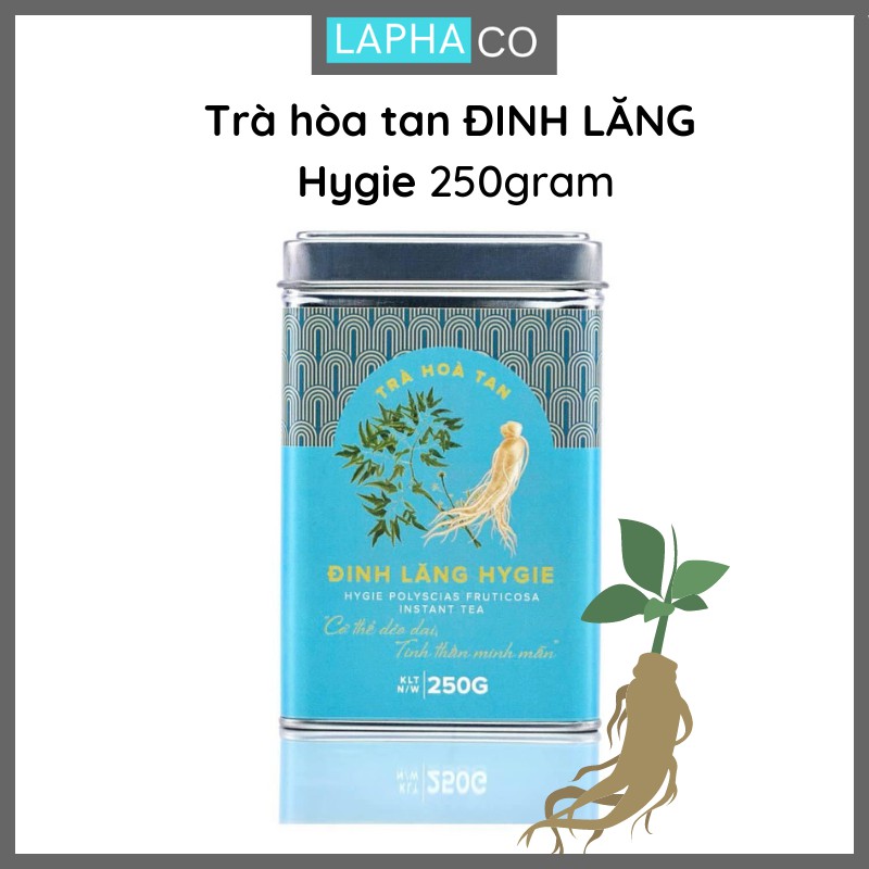 Trà hòa tan đinh lăng bổ não, ngủ ngon, giảm hay quên Hygie hộp 250gram