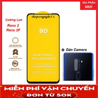 Combo kính cường lực 9D full keo thế hệ mới và dán camera Oppo Reno 2 / Reno 2F kèm phụ kiện dán