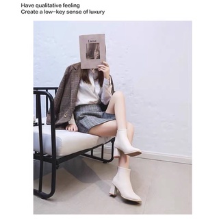 Bốt công sở nữ da mềm cao gót Xuất Sịn [Hàng Sẵn]