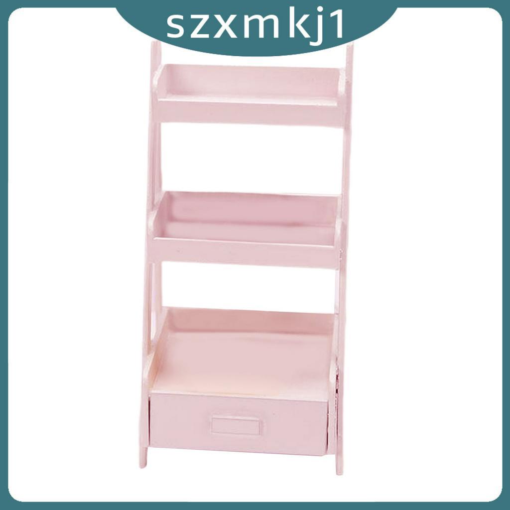 Kệ Gỗ 3 Tầng Mini Trưng Bày Chậu Hoa Trang Trí Phong Cảnh Phòng Búp Bê 1 / 12