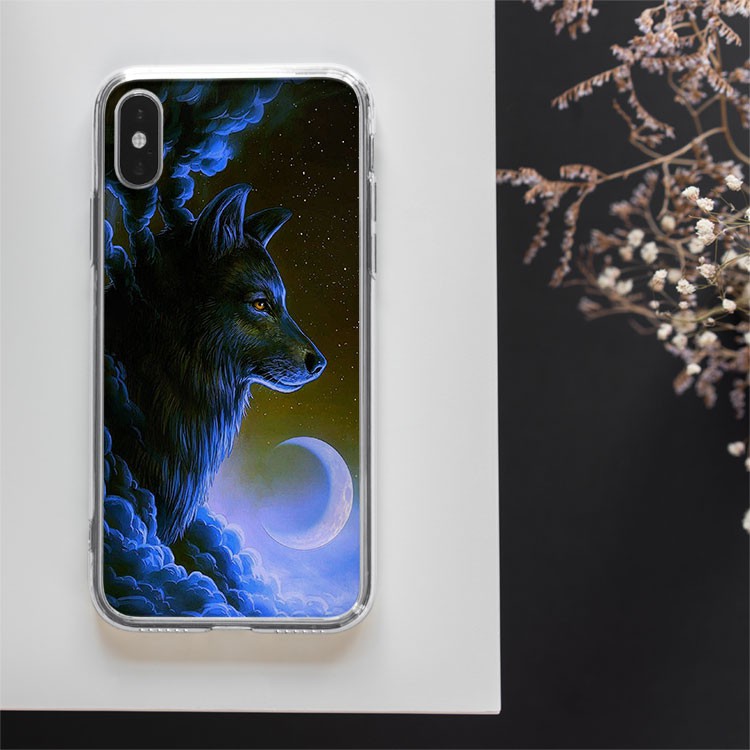 Ốp Lưng Chó sói đầu đàn mạnh mẽ bên trăng Iphone 7/7Plus/8/8Plus/X/Xs/Xs Max/11/11 Promax/12/12 Promax WOL20210008