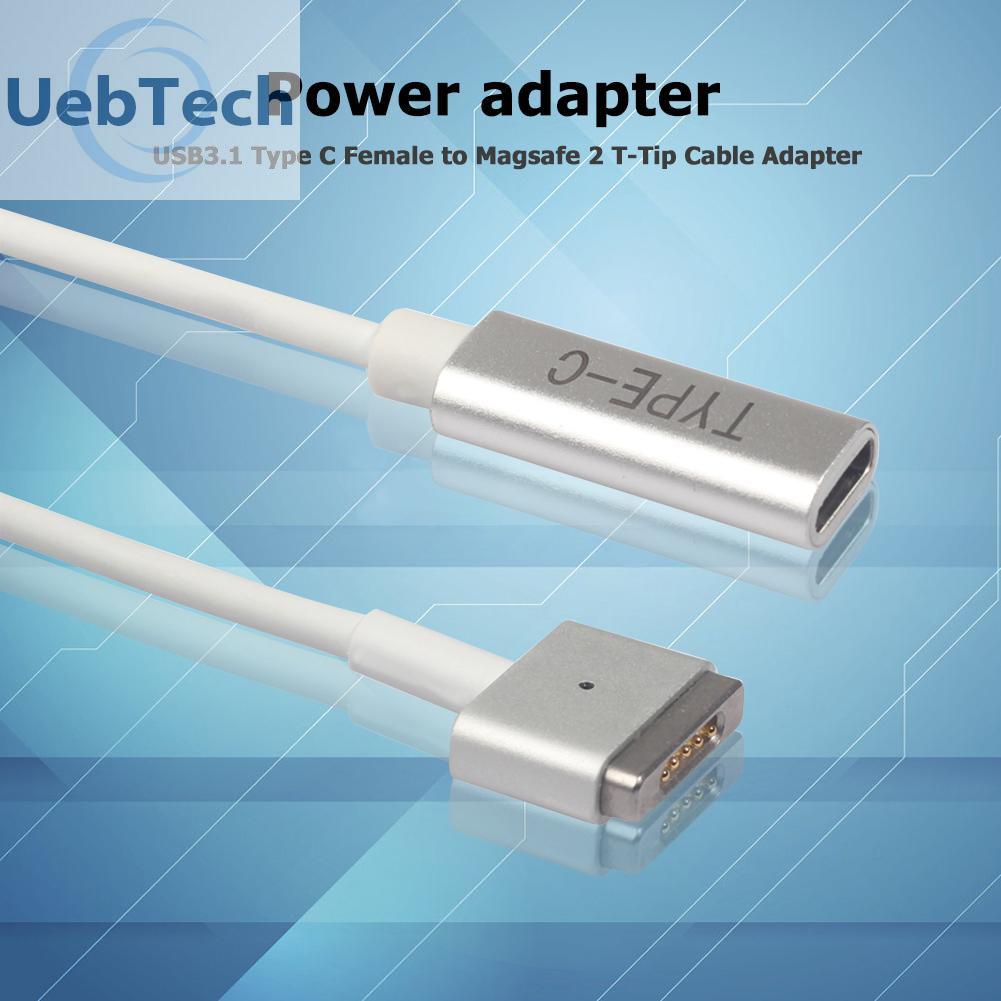 Uebtech 90W USB Type C Female to Magsafe 2 T-Tip Adapter Cable for MacBook Air Pro