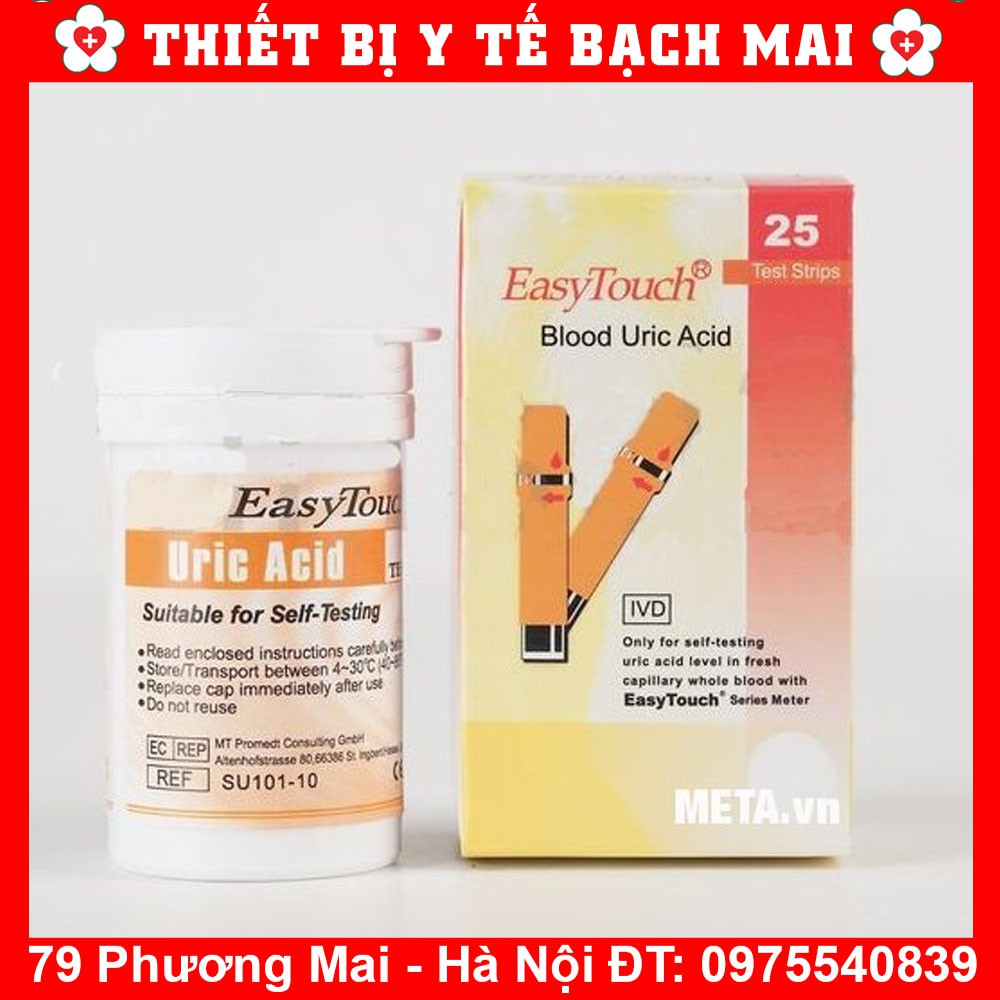 Que Thử Acid Uric [Gout] Cho Máy Đo Rossmax Easy Touch GCU ET322 [25 que]