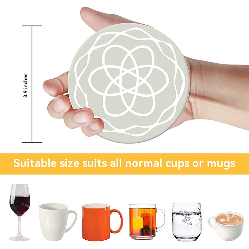 Bộ 8 Đế Lót Ly Bằng Silicone Mềm Chống Trượt Kèm Giá Đỡ Tiện Dụng