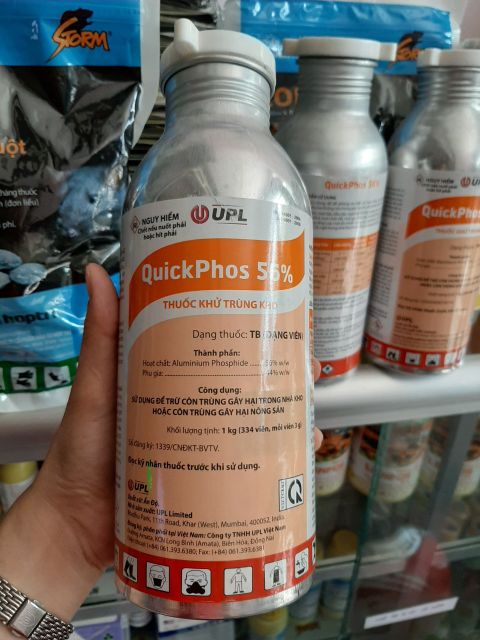 Thuốc khử trùng kho,diệt mọt nông sản QUICKPHOS 56% 334 viên