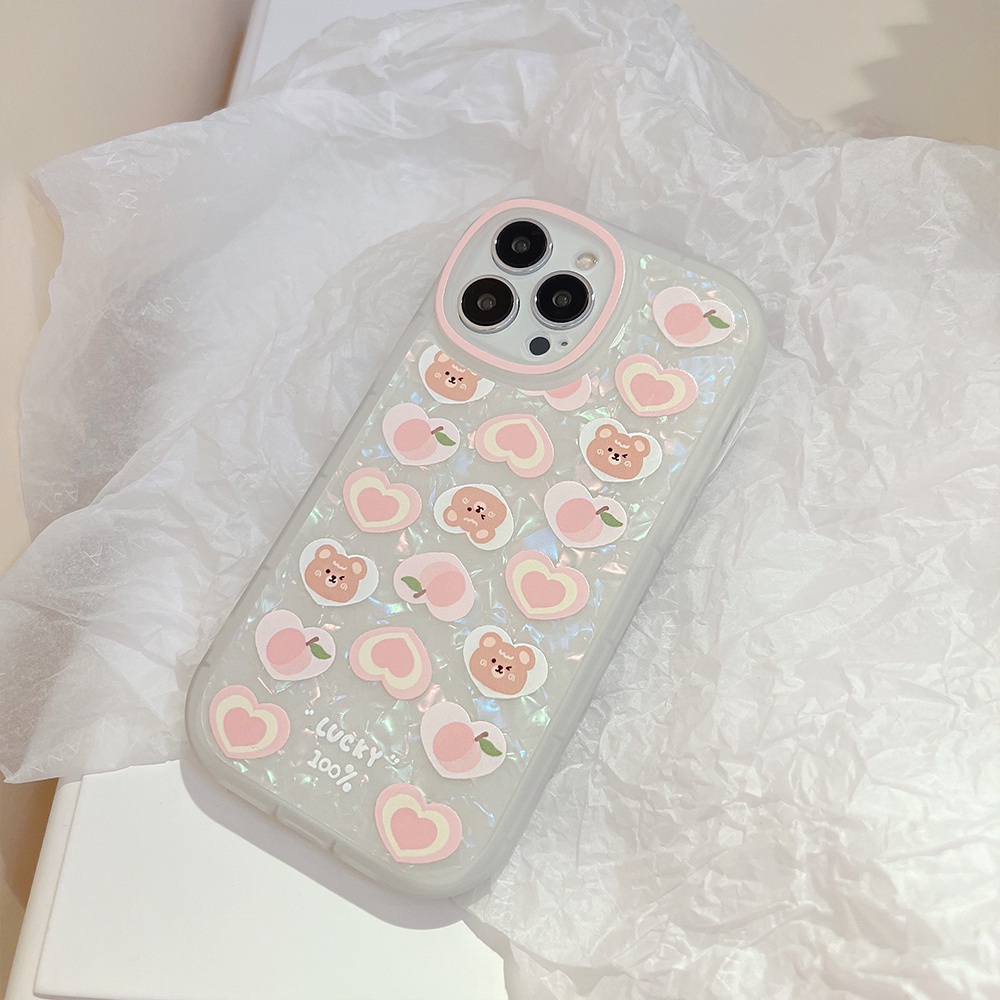 Ốp Điện Thoại Họa Tiết Trái Đào Có Dây Đeo Tay Cho Iphone 13 pro max 12 pro max 11 pro max xs max xr x 7 8 plus
