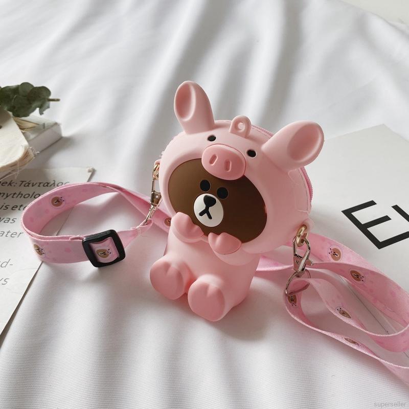 Túi Xách Đeo Chéo Hình Gấu Dễ Thương Cho Bé