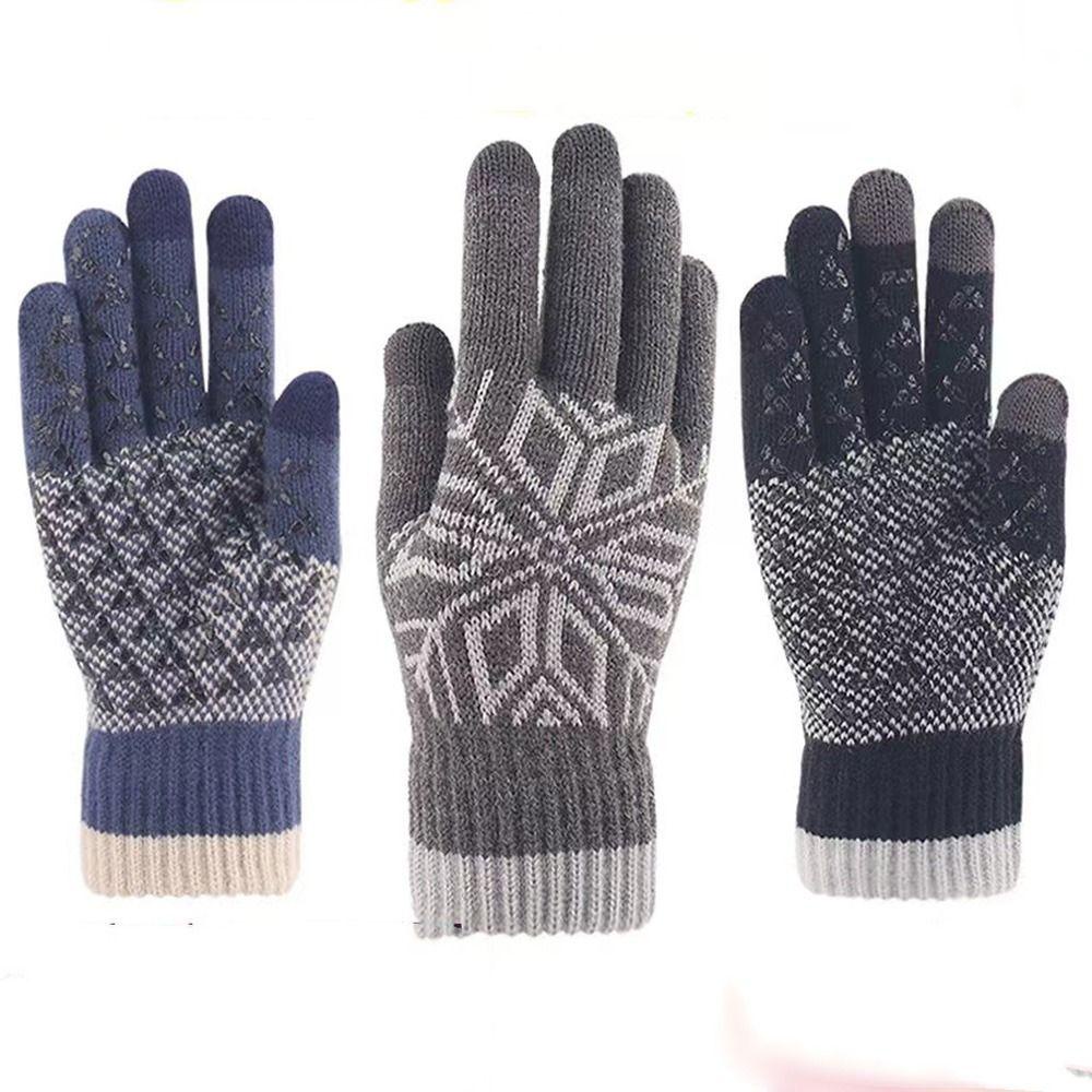 1 Găng Tay Len Giữ Ấm Mùa Đông Có Thể Sử Dụng Màn Hình Cảm Ứng