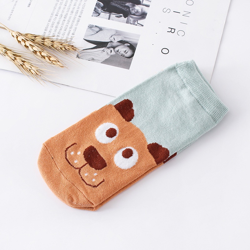 Vớ cotton Ống Ngắn Thẳng Họa Tiết Hoạt Hình Dễ Thương Phong Cách Hàn Quốc Thời Trang Mùa Hè Cho Nữ