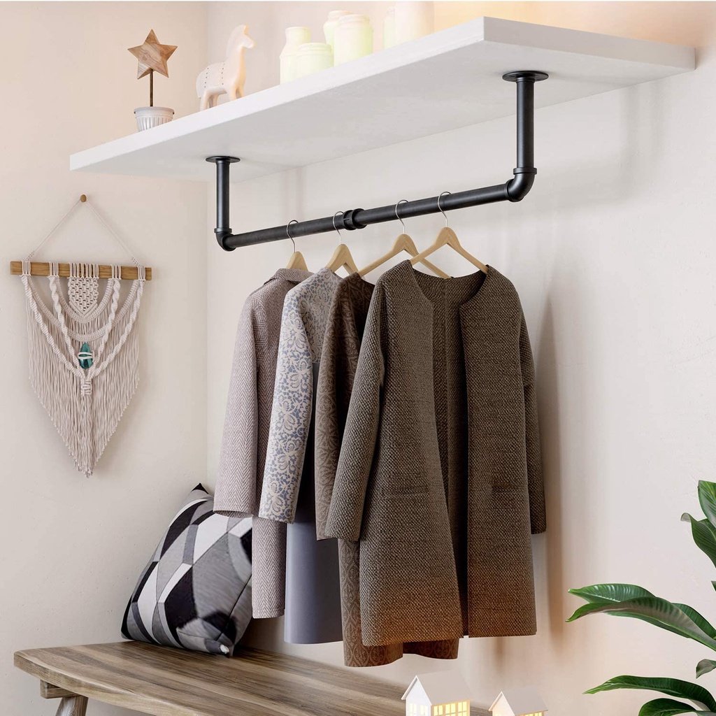 Giá treo quần áo bằng ống sắt, giá kệ ống nước trang trí đẹp