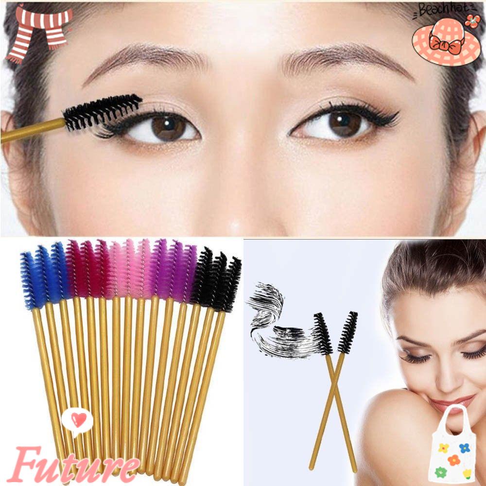 Bộ 50 Cọ Mascara Trang Điểm Lông Mi Bằng Silicone 6 Màu Dùng Một Lần