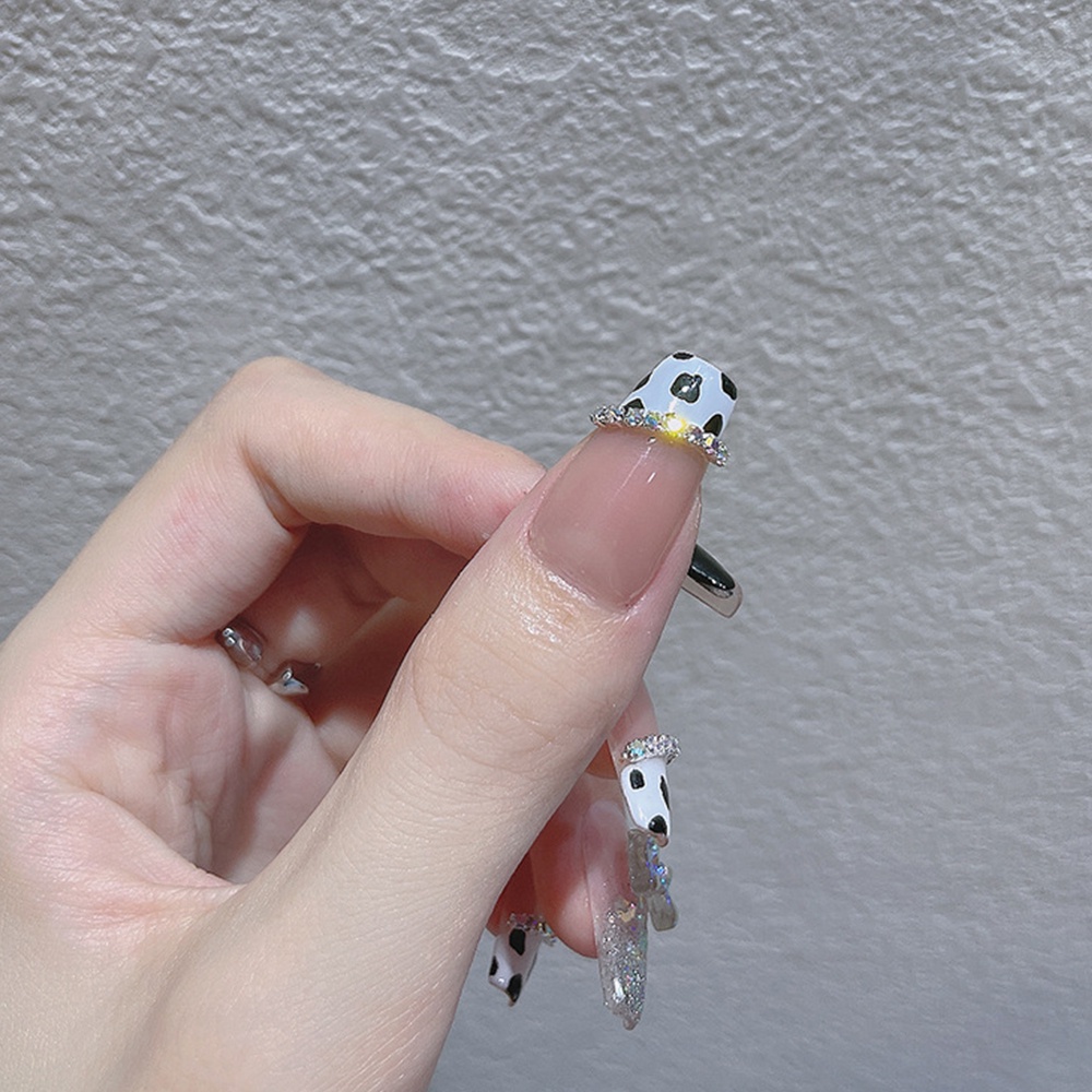 Bộ 24 Móng Tay Giả Ngắn 2492 Kiểu Pháp Màu Nhám