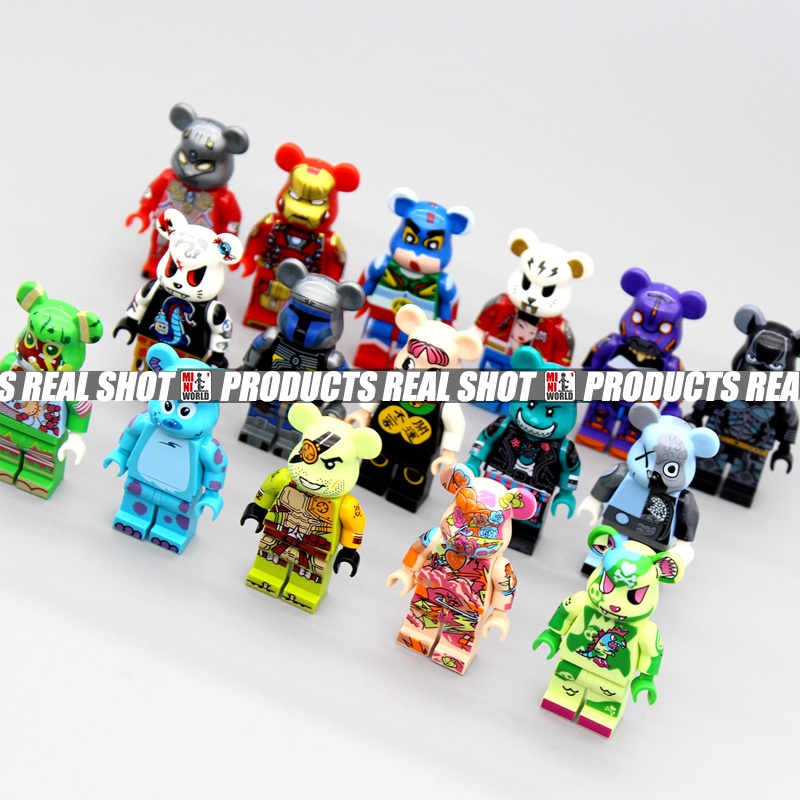 Mô Hình Đồ Chơi Nhân Vật Bearbrick Minifigures Iron Man KAWS FUJIYA Bear Mandalorian Action Kamen