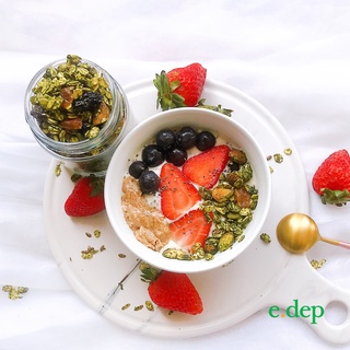 Granola Matcha, Homemade Eat Clean gấp đôi trà xanh, không đường tinh luyện, hỗ trợ ăn kiêng giảm cân