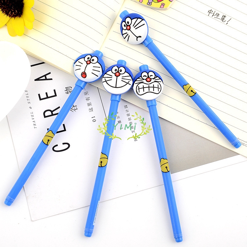 Văn phòng phẩm Hàn Quốc Sáng tạo dễ thương Doraemon Gel Bút Jingle Cat Blue Black Fat Pen Giải thưởng sinh viên❤Yimi❤