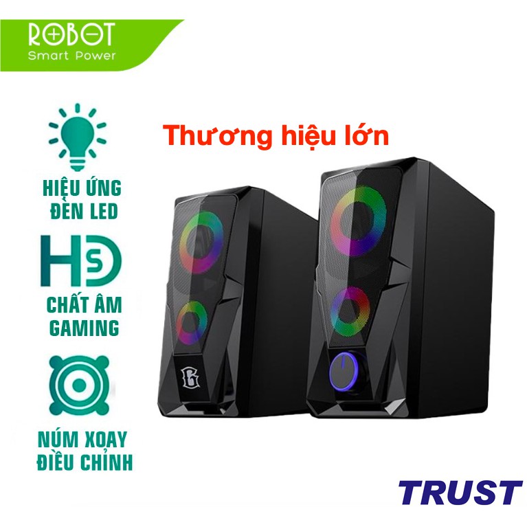 Loa Game Máy Tính ROBOT RS200 Hiệu Ứng Đèn LED - Âm Thanh HD Chất Lượng Cao - BẢO HÀNH 12 THÁNG