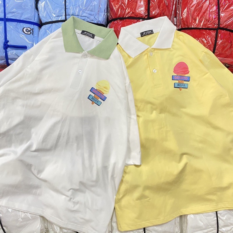 [ HÌNH THẬT ] Áo Polo tay lỡ ICE CREAM Unisex | BigBuy360 - bigbuy360.vn