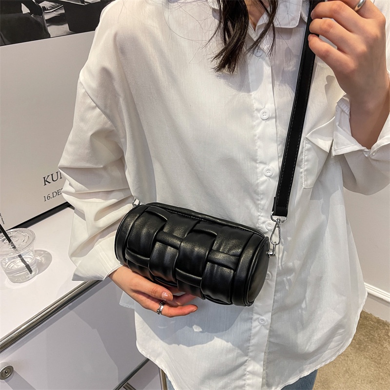 Ielgy Túi Xi Lanh Dệt Đơn Giản Màu Trơn Thời Trang Cho Nữ