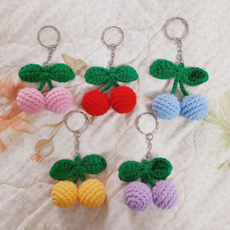 Móc khóa quả cherry móc len - Amigurumi cherry 🍒