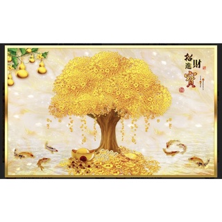 Tranh dán tường Cây kim tiền kt 90cm*1m