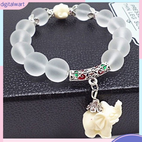 Vòng tay chuỗi hạt trong suốt mặt hình voi xinh xắn dễ thương dành cho nữ