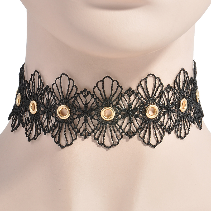 Vòng cổ choker làm bằng vải ren họa tiết hoa phong cách thời trang retro dành cho phái đẹp