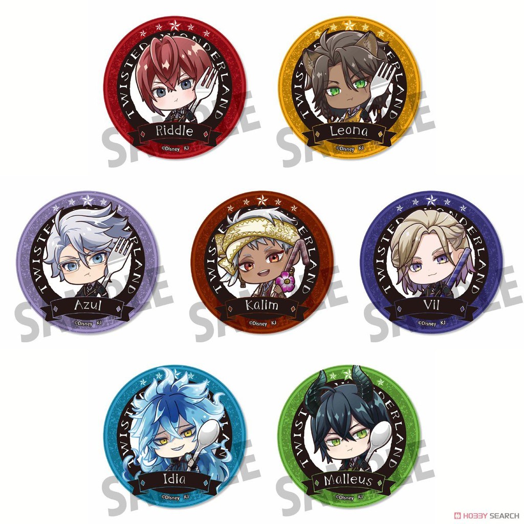 Combo 7 huy hiệu cài áo IN HÌNH Twisted-Wonderland ver ăn uống game chibi dễ thương tiện lợi